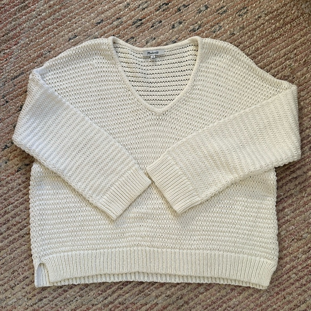 Madewell ivory knit sweater size M
